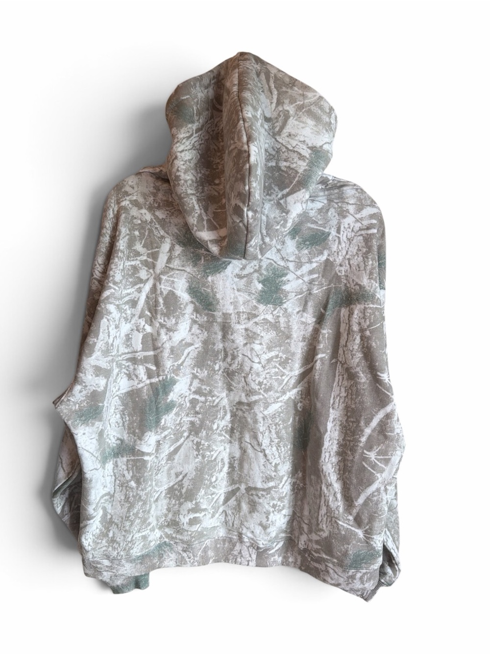 Lily & Lottie Faded Camo Hoodie Size Large White Turquoise Kangaroo Pocket NEW - Picture 6 of 11